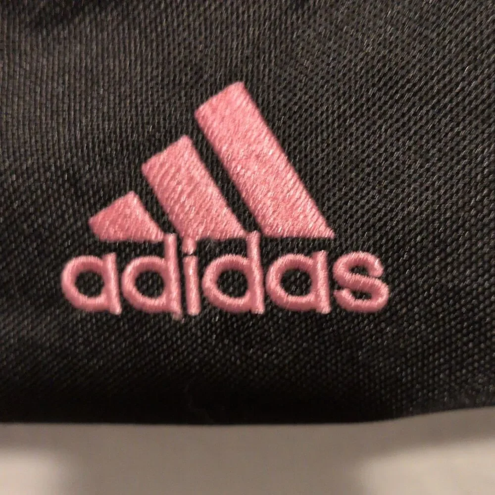 Adidas Drawstring Gym Sack Backpack Black/Pink/Holographic Zip Pocket